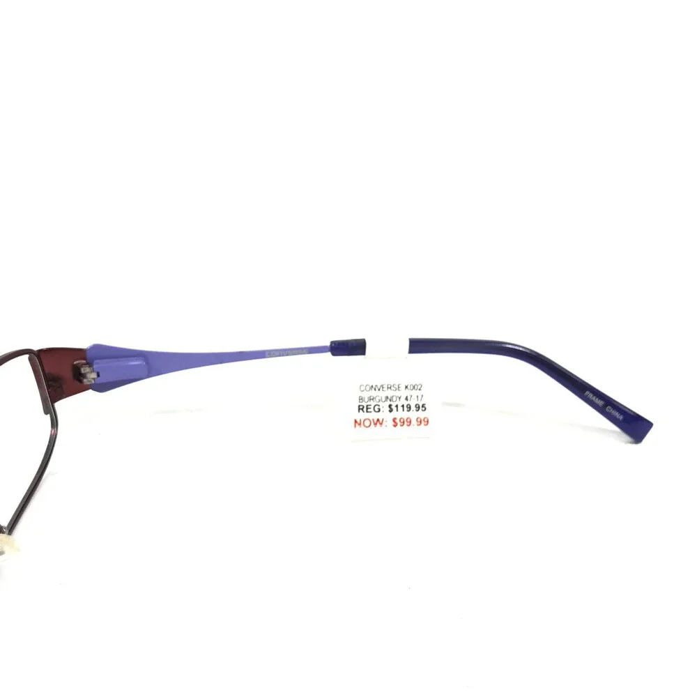 Converse Kids Eyeglasses Frames K002 BURGUNDY Purple Red Rectangular 47-17-130